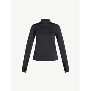 Ozark Trail Women’s Warmest Thermal Long Sleeve Fleece Mockneck Top Black Medium